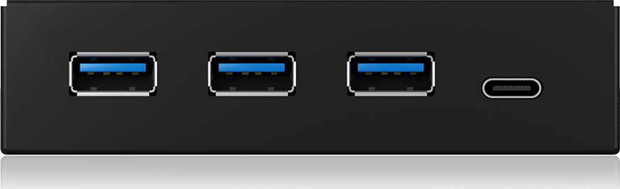 Panel frontal për kompjuter Icy Box IB-HUB1418-i3, 3x USB 3.0, 1x USB-C, i zi