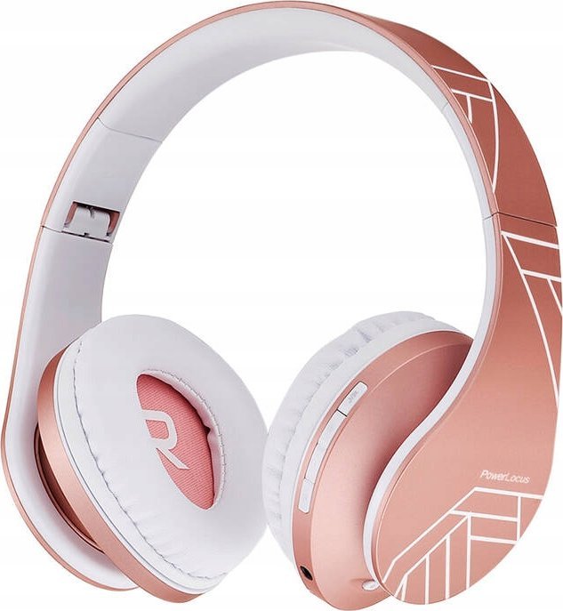 Kufje wireless për fëmijë PowerLocus P2, Bluetooth 5.3, 15–20 orë bateri, rozë ari
