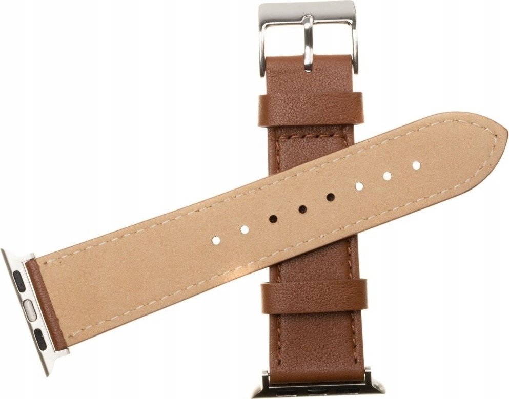 Rrip dore për smartwatch FIXED Leather Strap, për Apple Watch 42 mm 44 mm 45 mm, lëkurë, kafe