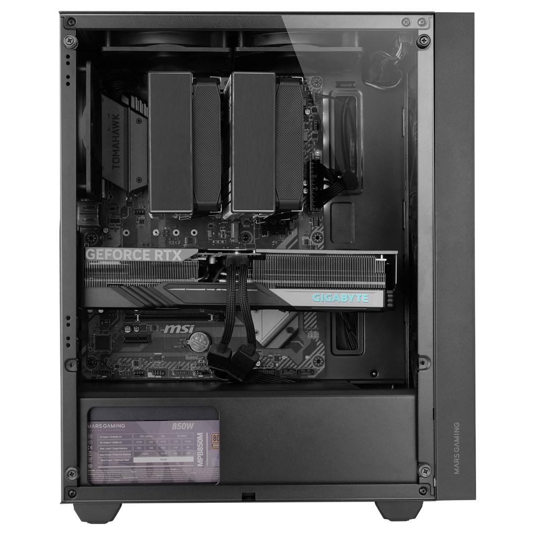 Kutia PC Mars Gaming MC-PMAX, MIDI Tower, 4x 120mm, e zezë