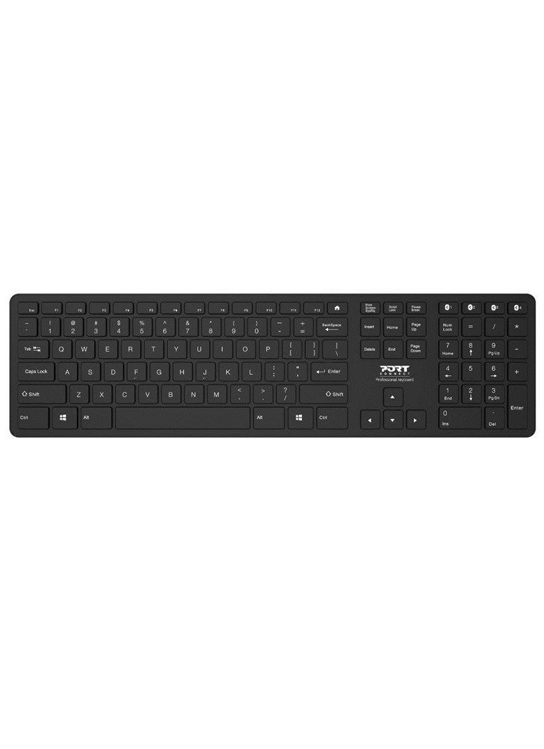 Tastierë Port Designs 900903-UK, RF Wireless + Bluetooth, e zezë