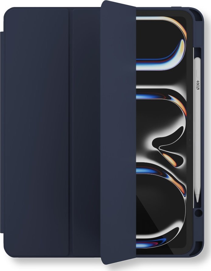 Mbështjellëse NEXT ONE Rollercase për iPad Pro M4 13", mbajtës për Apple Pencil, funksion stand, e kaltër
