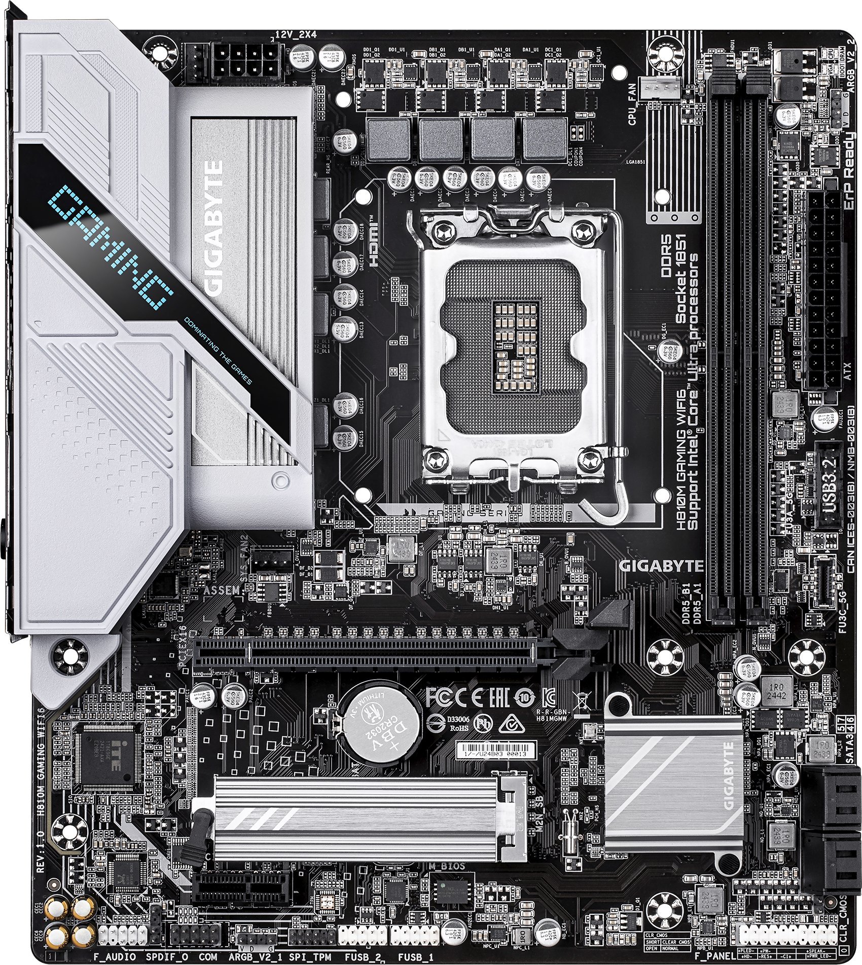 Pllakë amë Gigabyte H810M Gaming WiFi6, DDR5 6400MHz, 2.5GbE LAN, mATX