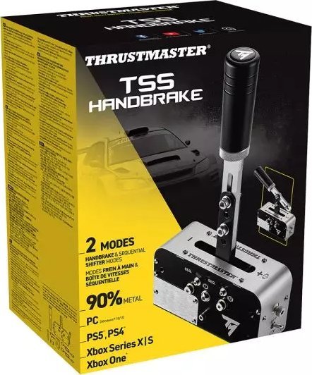 Fren dore gaming Thrustmaster TSS Handbrake 4060306, 2 në 1 me ndërrues marshesh, USB, e zezë argjendtë