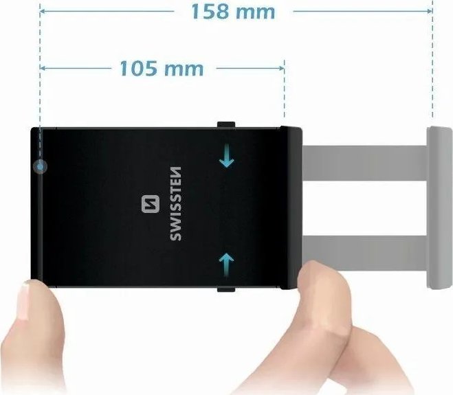 Mbajtëse telefoni Swissten T1 CD1, për hapësirë CD në makinë, universale, e zezë
