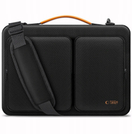 Çantë laptopi Tech-Protect Defender Bag, 13-14", xhepa me zinxhir, e zezë me portokalli