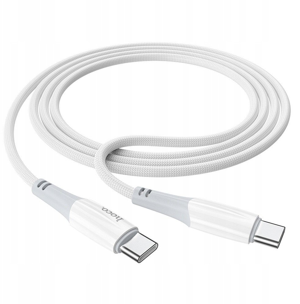 Kabllo USB C në USB C Hoco X70 Ferry, 1m, 60W PD 3A, e bardhë