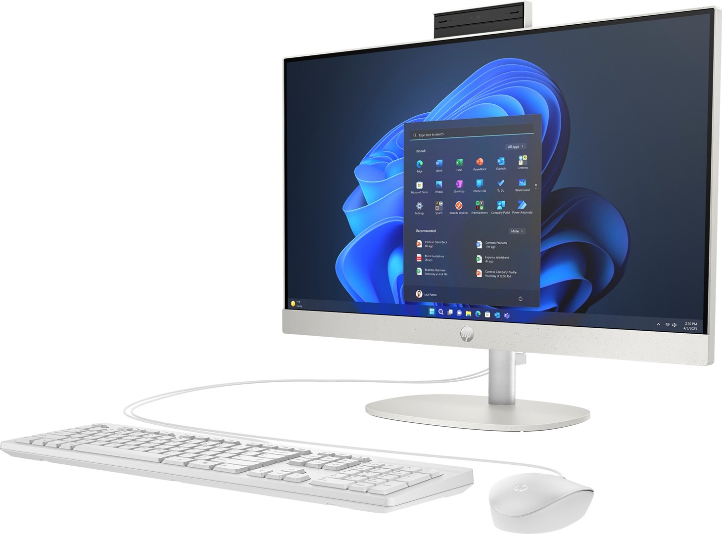 Kompjuter All in One HP 240 G10, Intel Core i5, 16GB RAM, 256GB SSD, 23.8", i bardhë