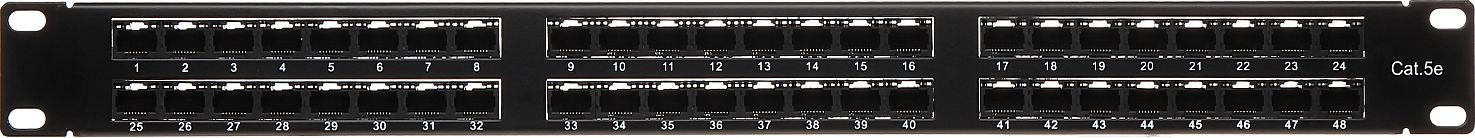 Patch panel Delta PP-48/RJ/C, 48 porta RJ-45, 1U, i zi