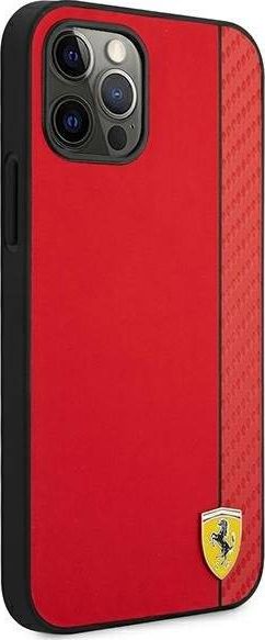Mbulesë telefoni Ferrari On Track, për iPhone 12 Pro Max, lëkurë, e kuqe