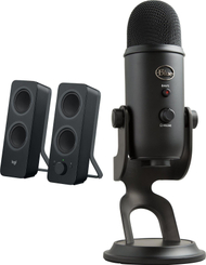 Set altoparlantë Logitech Z207 dhe mikrofon Yeti USB Blackout, Bluetooth, USB, i zi