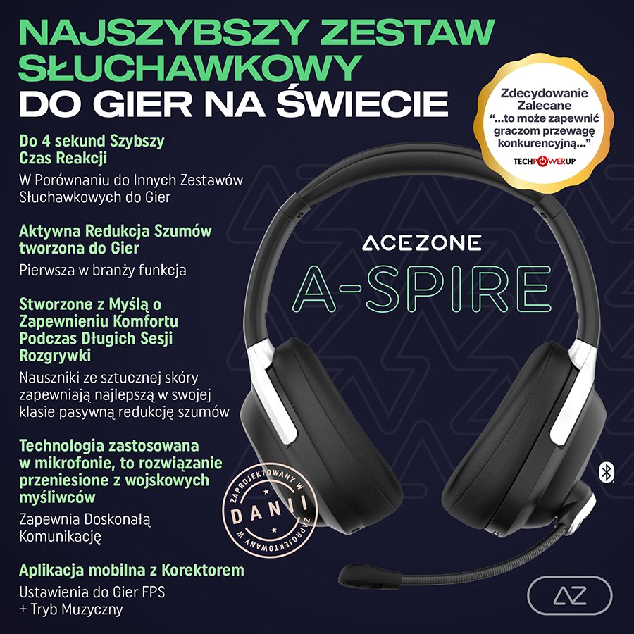 Kufje gaming Acezone A-Spire, me Bluetooth, ANC, të zeza
