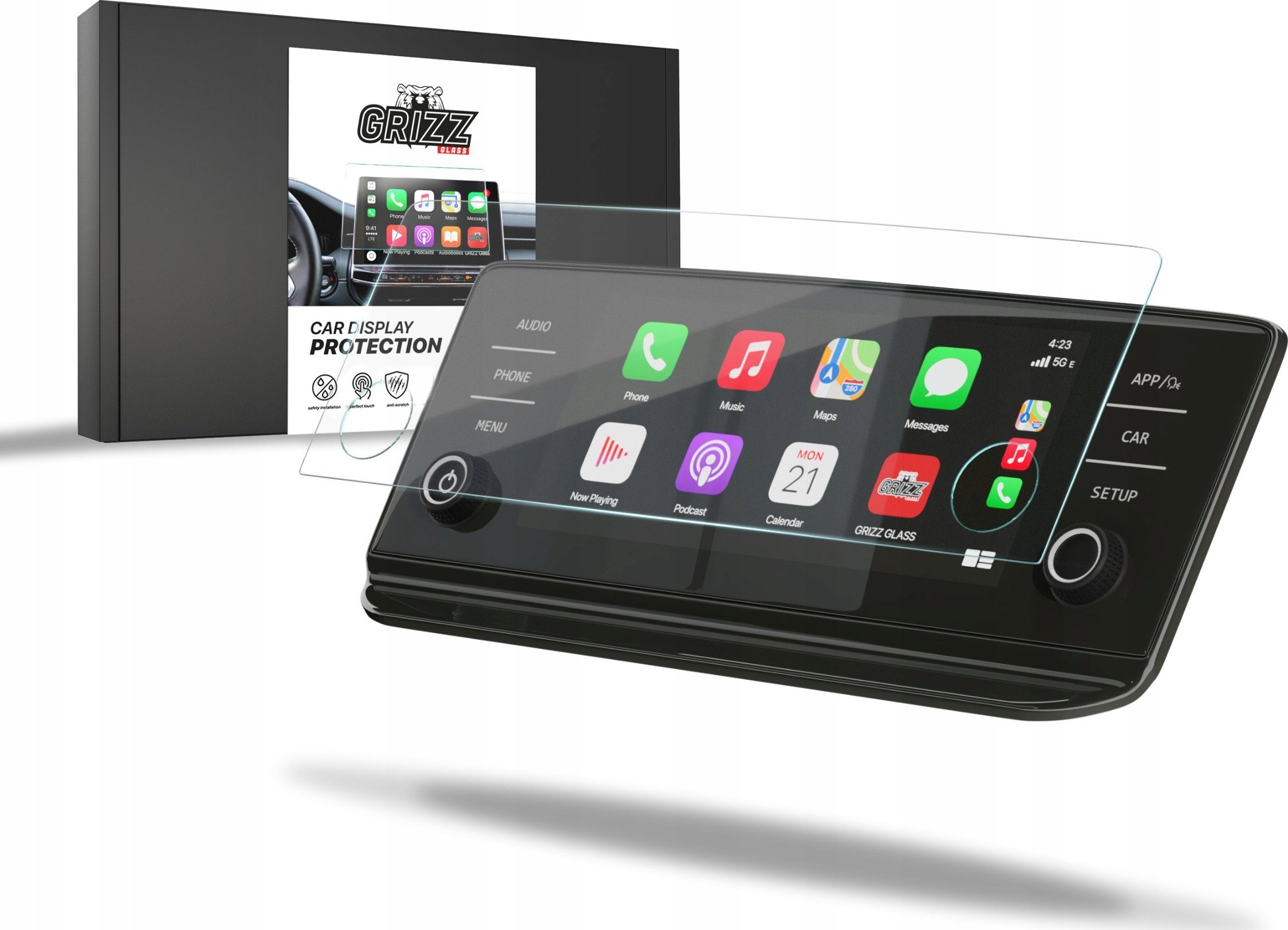 Film keramik GRIZZ për ekran Skoda Octavia 4 Swing 8.25", 2019–2024, transparent