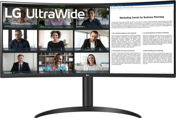 Monitor LG 34WR55QK-B, 34" UltraWide WQHD, USB-C 65W, i zi