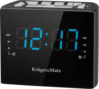 Radio orë Kruger&Matz KM 821, FM, ekran LED, e zezë