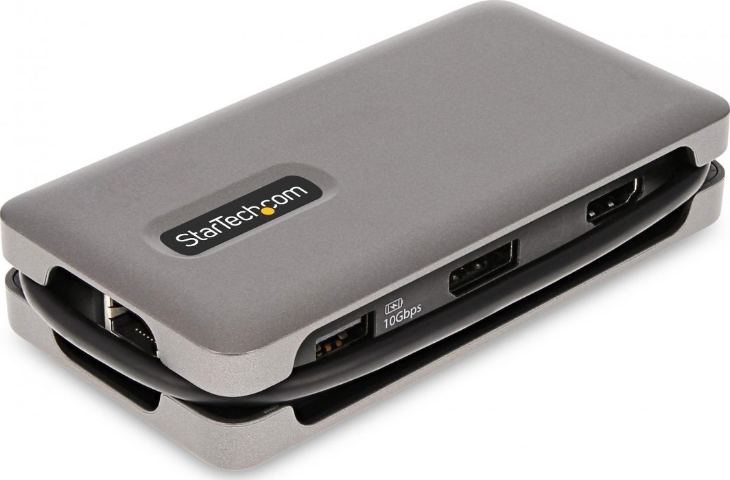 Adapter USB C StarTech.com, Multiport, 4K 60Hz, Power Delivery 100W, gri