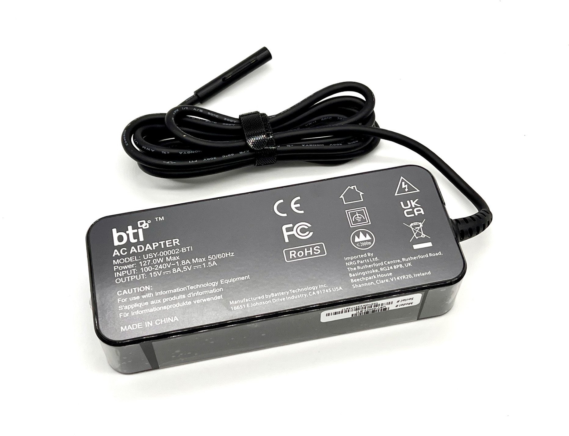 Karikues BTI 127W për Microsoft Surface, prizë EU, i zi