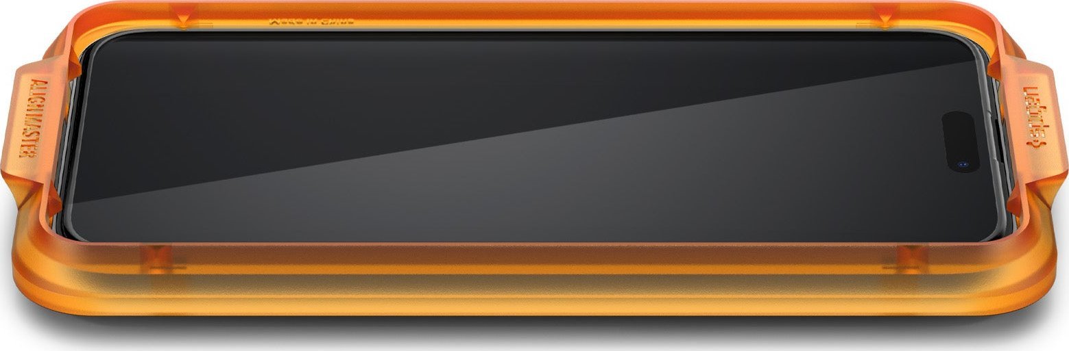 Заштита за екран Spigen Glass tR AlignMaster, 2 парчиња, за iPhone 15 Plus, транспарентна