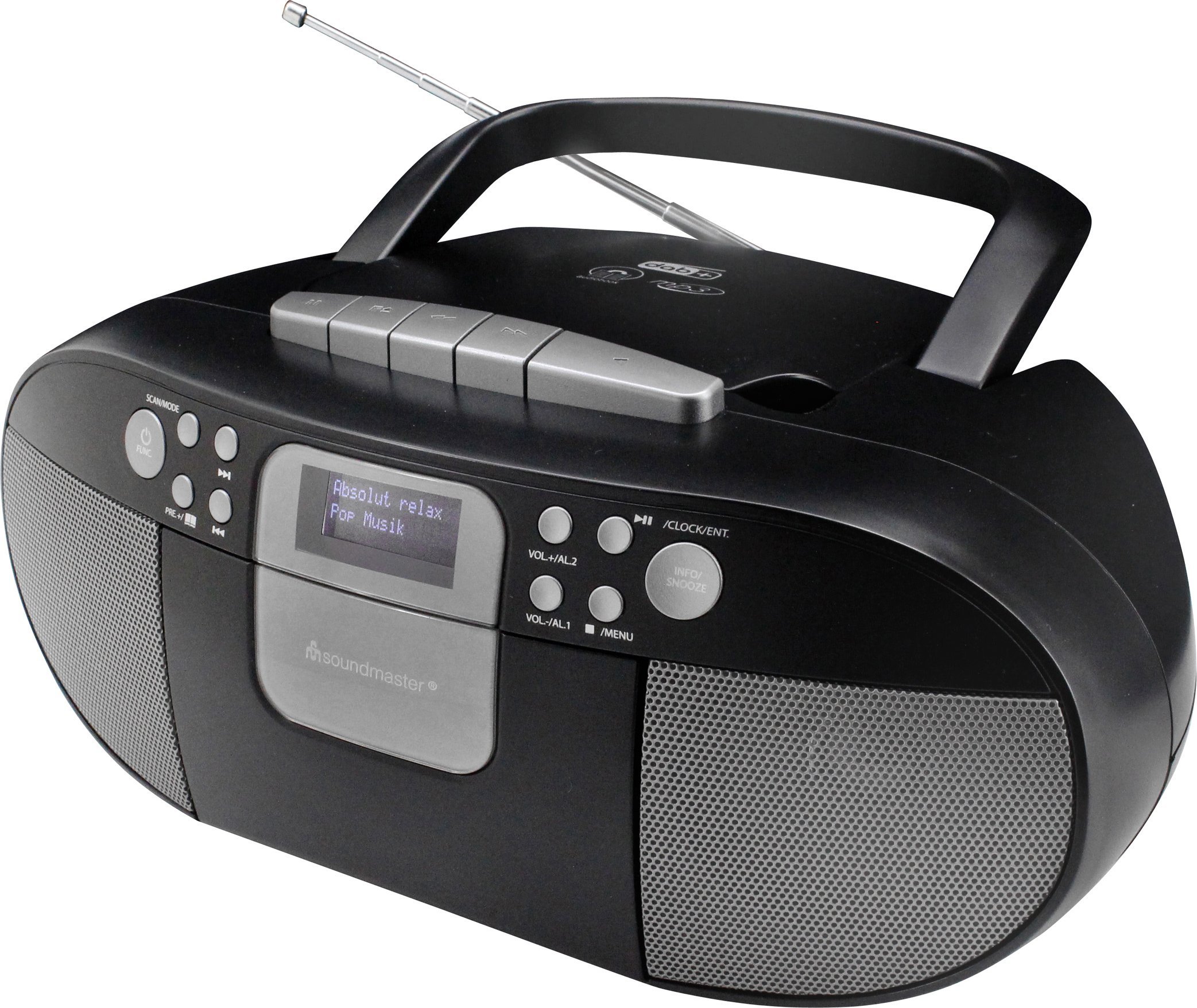 Radio CD Soundmaster BOOMBOX SCD7800SW, FM DAB+, ekran LCD, e zezë