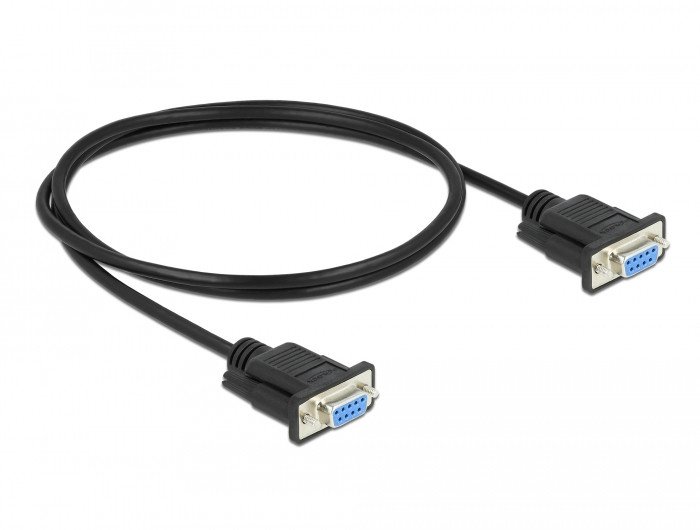 Kabllo seriale DeLOCK 86608, RS-232 Sub-D9, 1 m, e zezë