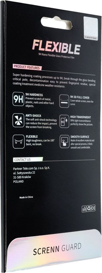 Mbrojtëse ekrani Bestsuit Hybrid Glass për Samsung Galaxy A72 LTE/5G, xham hibrid fleksibël, ngjitje full glue, e zezë