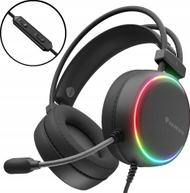 Kufje gaming Genesis Neon 613 G2, stereo, mikrofon, me ndriçim RGB, të zeza