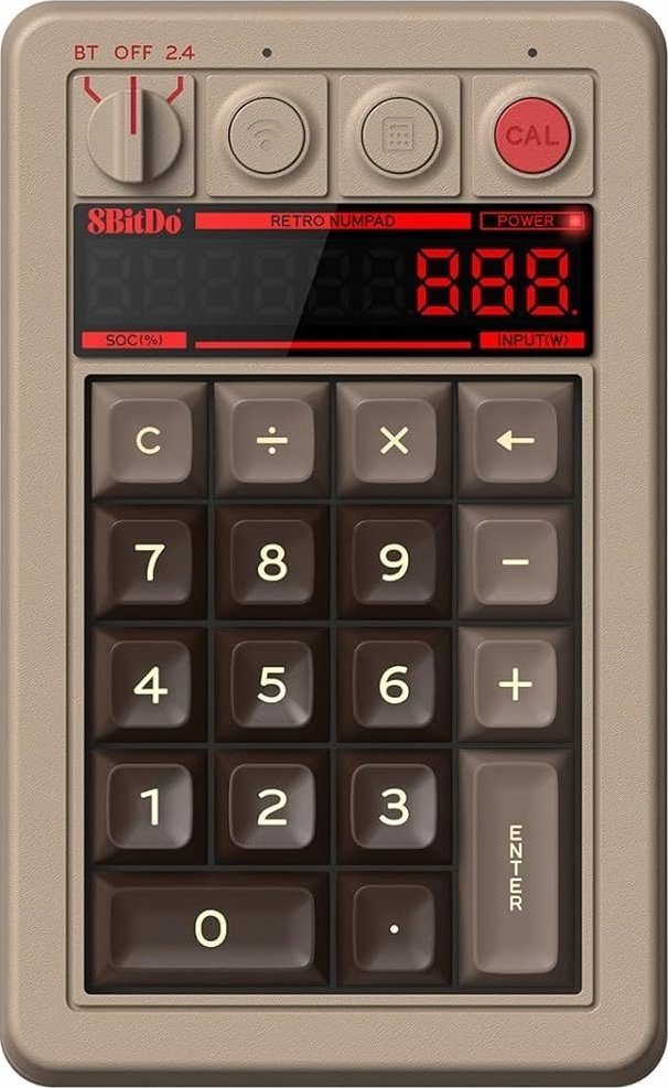 Tastierë mekanike 8BitDo Retro Keypad C64 Edition, programueshme, kompatibile me Windows dhe Android, bezhë