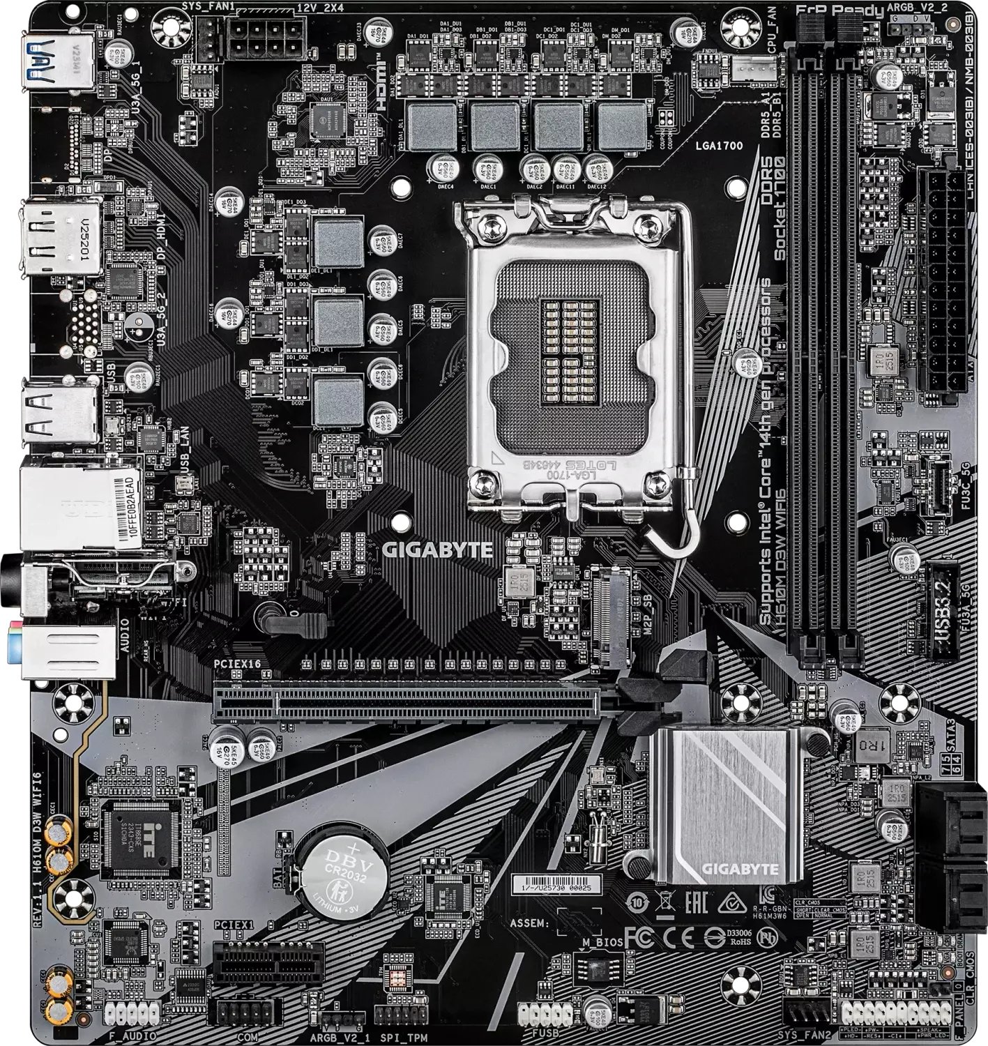 Pllakë amë Gigabyte H610M D3W, mATX, WiFi 6, e zezë