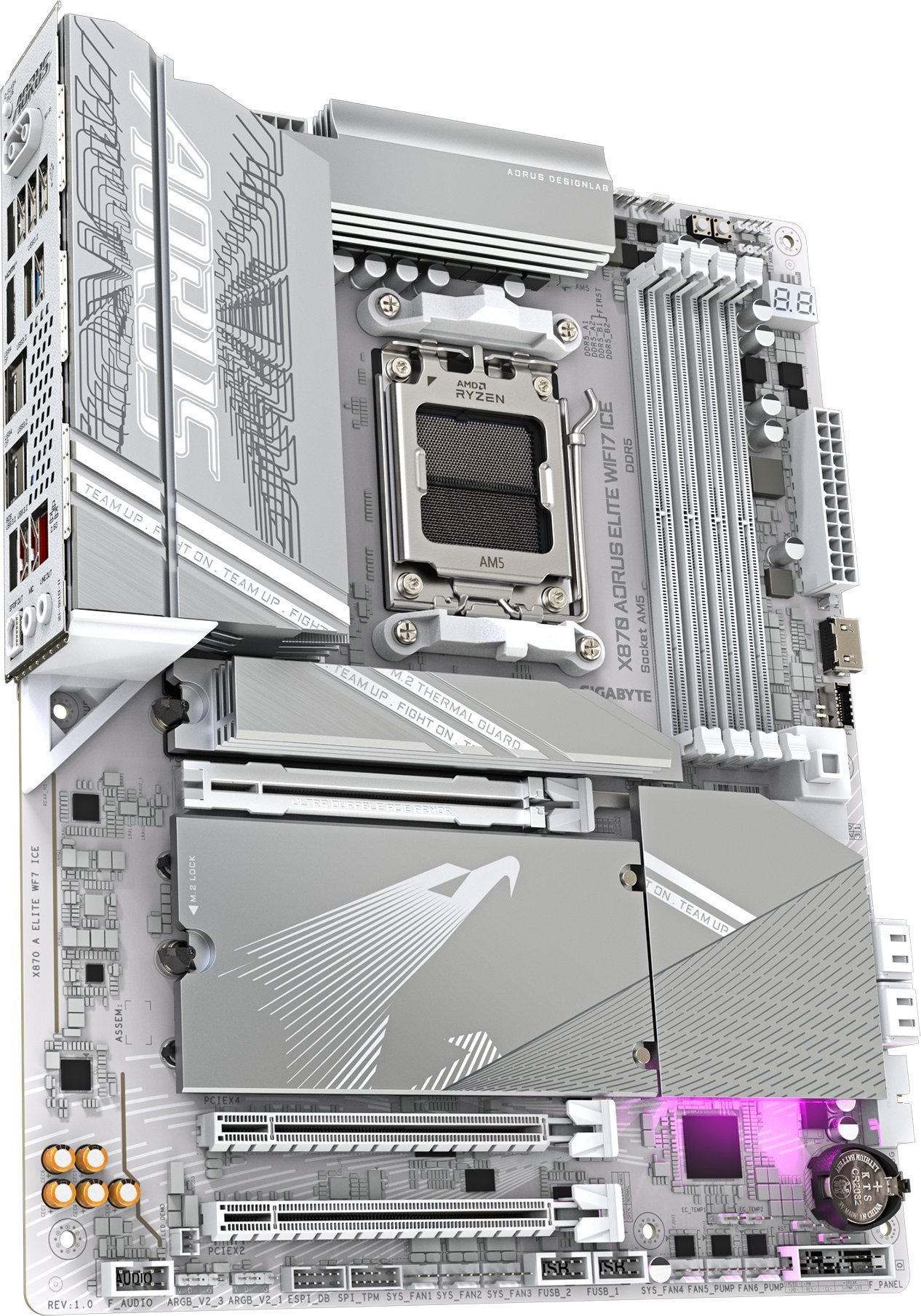 Pllakë amë Gigabyte X870 Aorus Elite WiFi 7 Ice, DDR5, ATX, gri