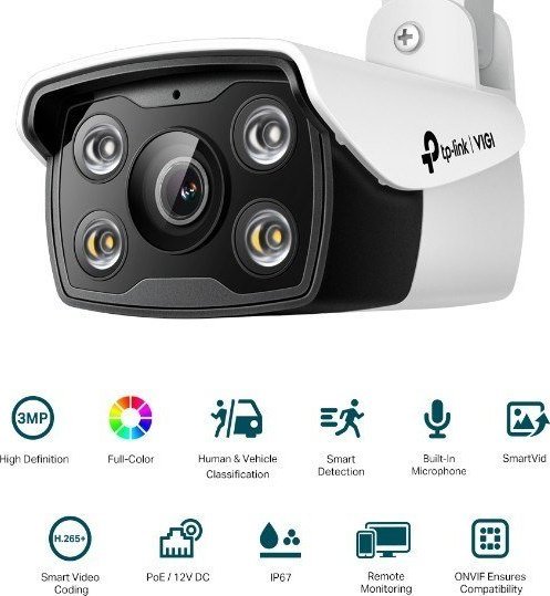 Kamerë IP TP-Link VIGI C330, 3MP, Wi-Fi, e bardhë