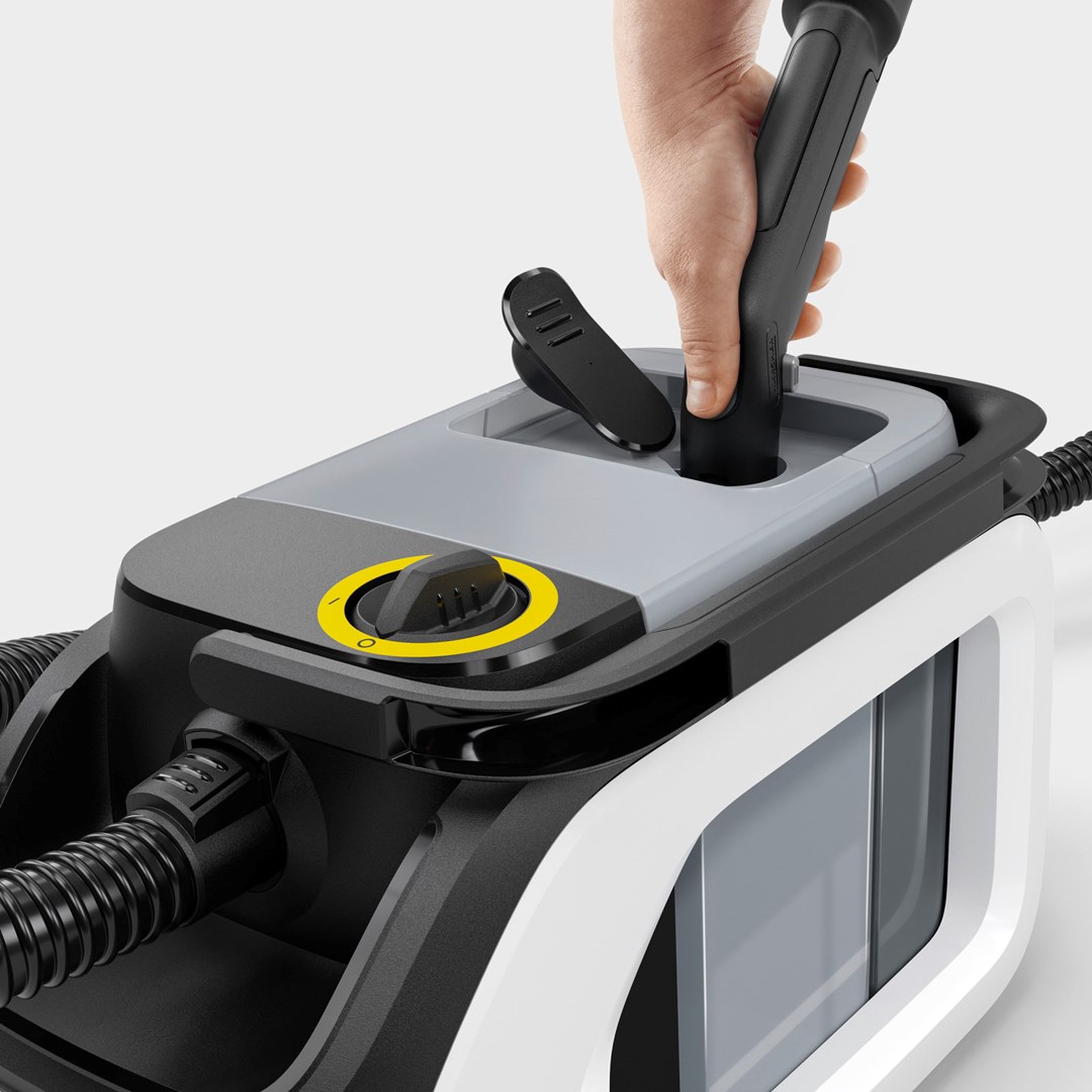 Fshesë me ujë Karcher SE 3 Compact Home, pastrim i lagësht, me kabllo, e bardhë