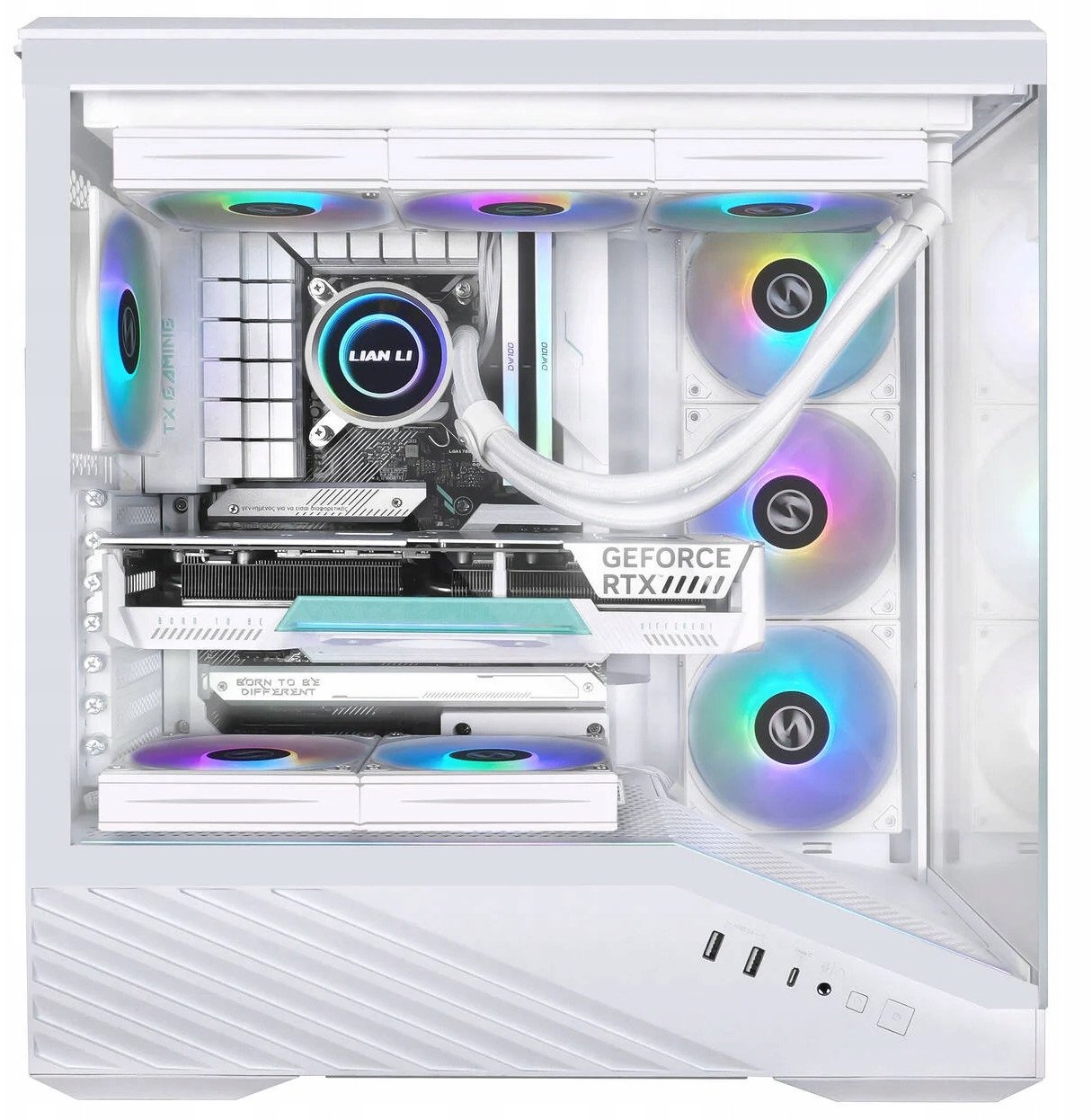 Kuti kompjuteri Lian Li Vector V100, mid tower, ARGB, e bardhë