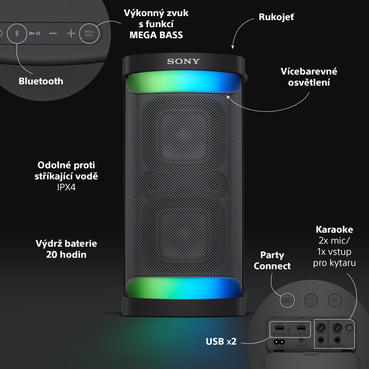 Altoparlant Sony SRS-XP500B, i zi