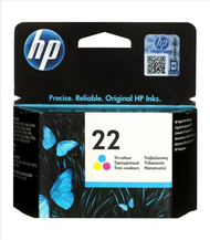 Ngjyrë për printer HP C9352AE no. 22, cyan, magenta, e verdhë