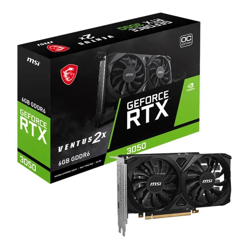 Kartë grafike MSI GeForce RTX 3050 Ventus 2X, 6GB GDDR6, OC