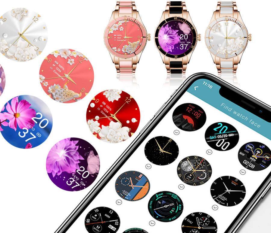 Smartwatch për gra Rubicon RNCE82, IP67, Bluetooth, rozë e artë