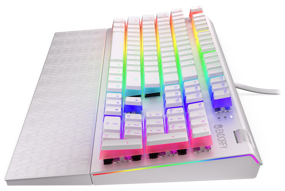 Tastierë mekanike ENDORFY Omnis Pudding Onyx White, QWERTY, Kailh Brown RGB, e bardhë