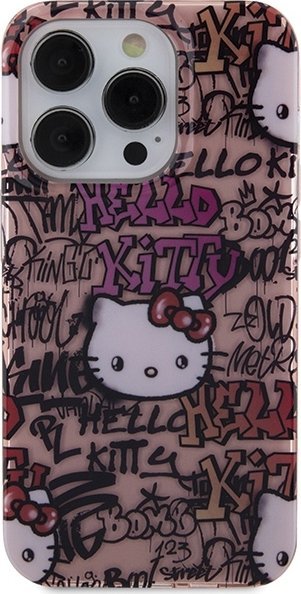 Mbrojtëse telefoni Hello Kitty HKHCP15XHDGPTP për iPhone 15 Pro Max 6.7", TPU i fortë, rozë