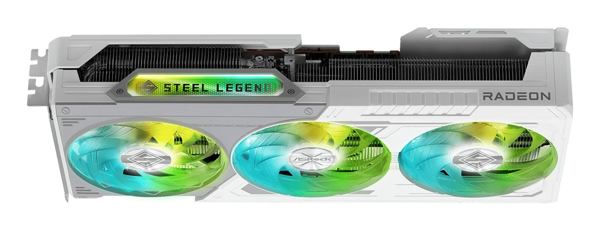 Kartë grafike ASRock Radeon RX 9070 XT Steel Legend, 16GB GDDR6, PCI Express, e bardhë