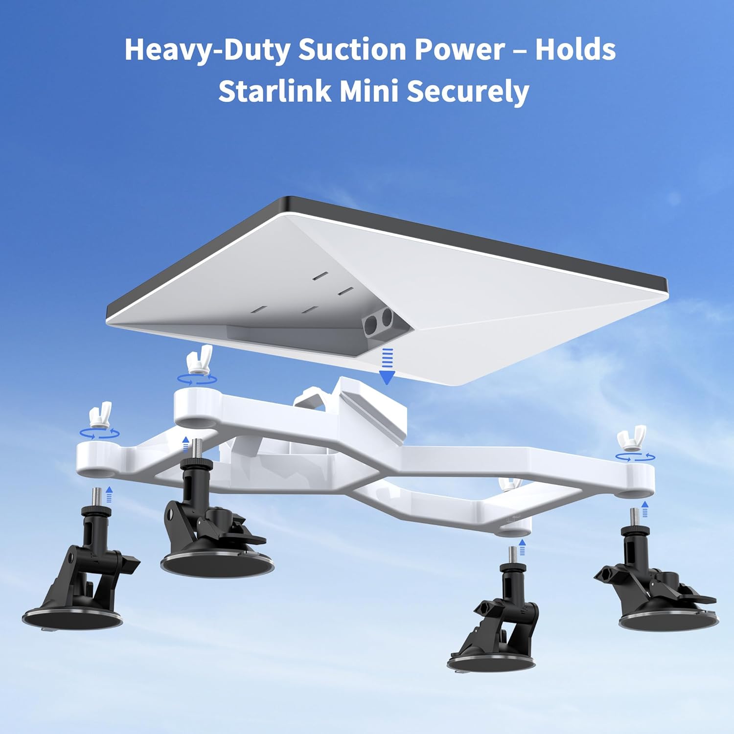 Mbajtës me vakum për makinë Hugener Starlink Mini, 4 vida, i bardhë