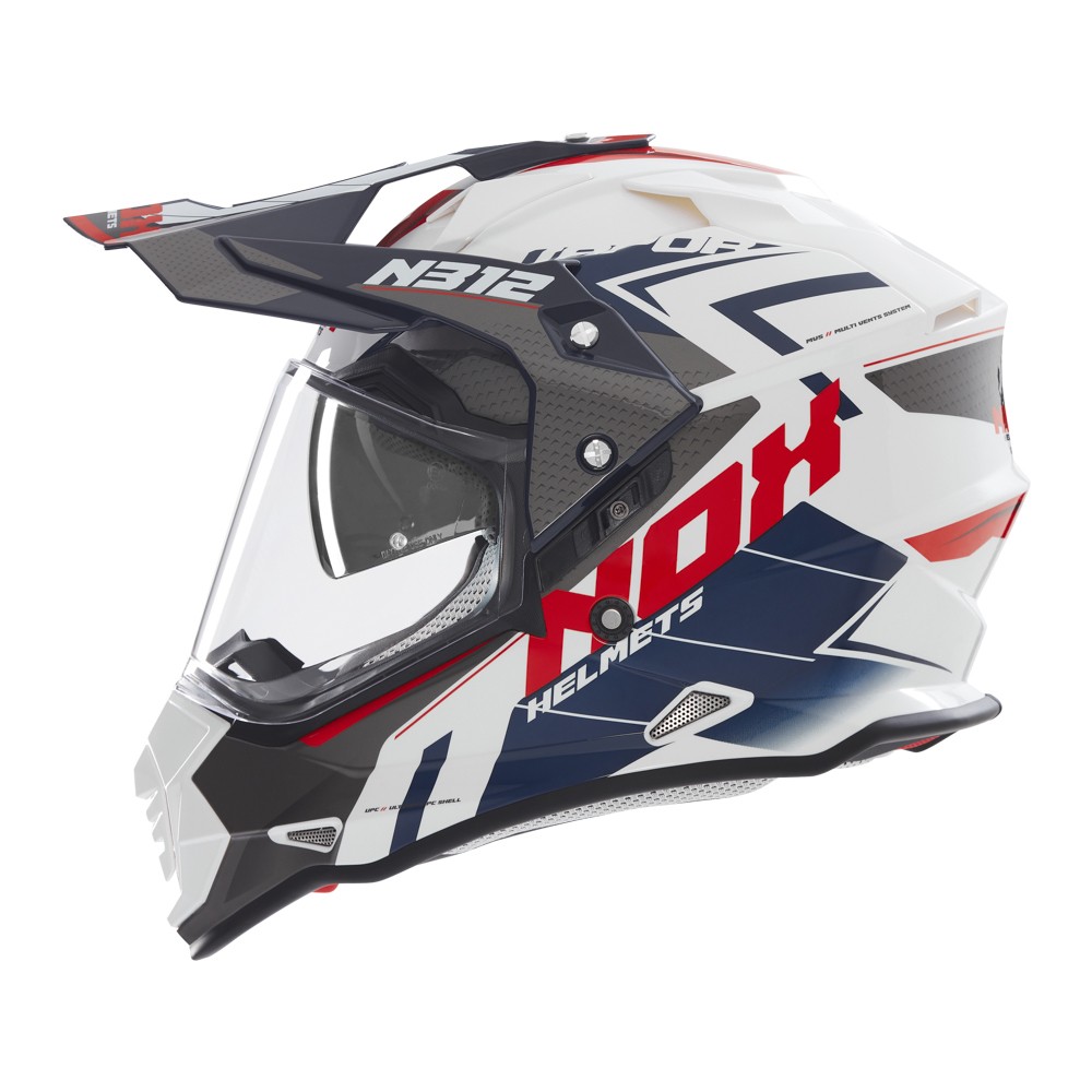 Helmetë motokrosi Nox N312 Vapor, peshë e lehtë, sistem ajrosjeje, shumëngjyrëshe
