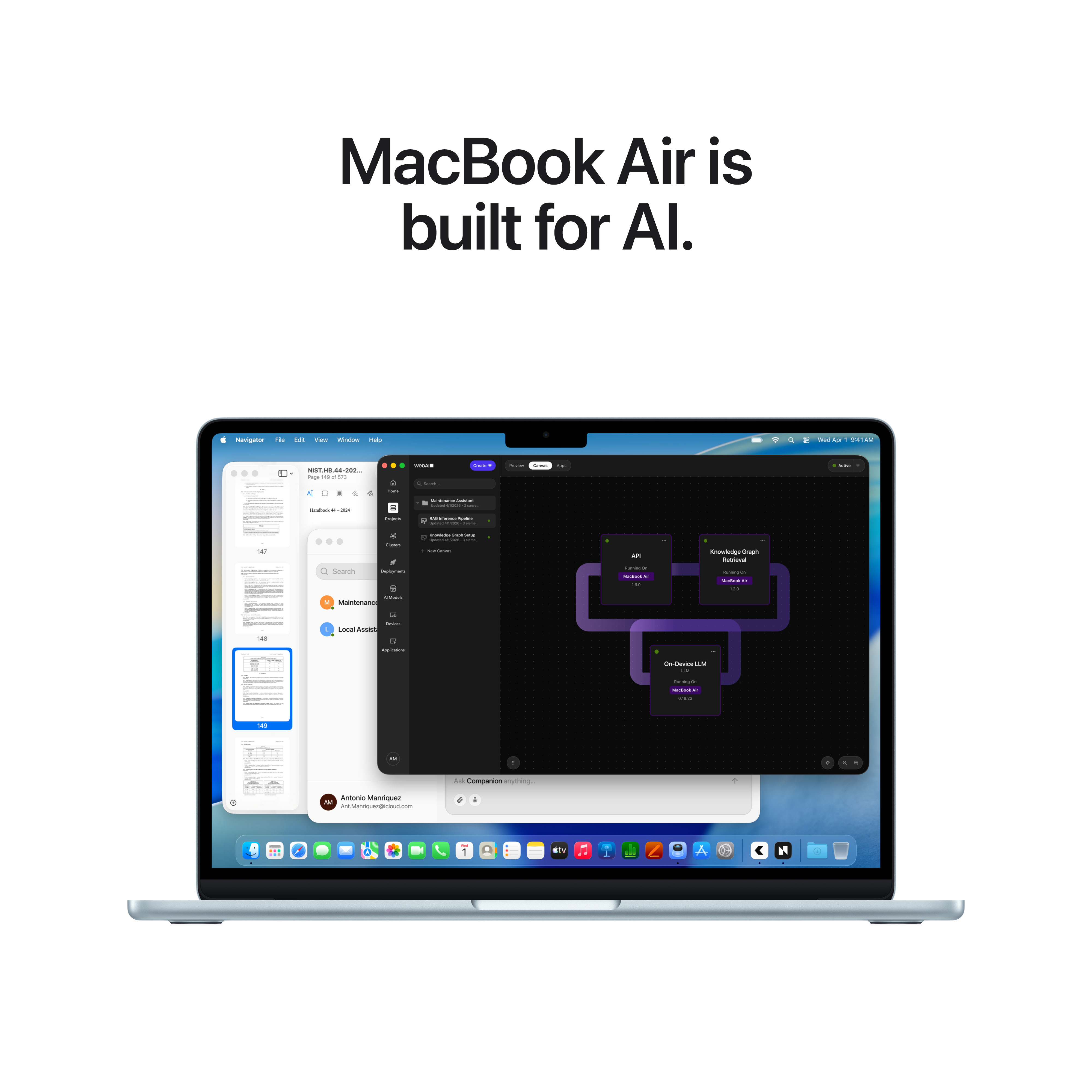 Apple Macbook Air, 13.6", M5 10-core, 16GB, 512GB, 8-core GPU, Midnight