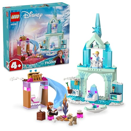 Lodër ndërtuese LEGO Disney Elsa Frozen Castle, me figurina, shumëngjyrëshe