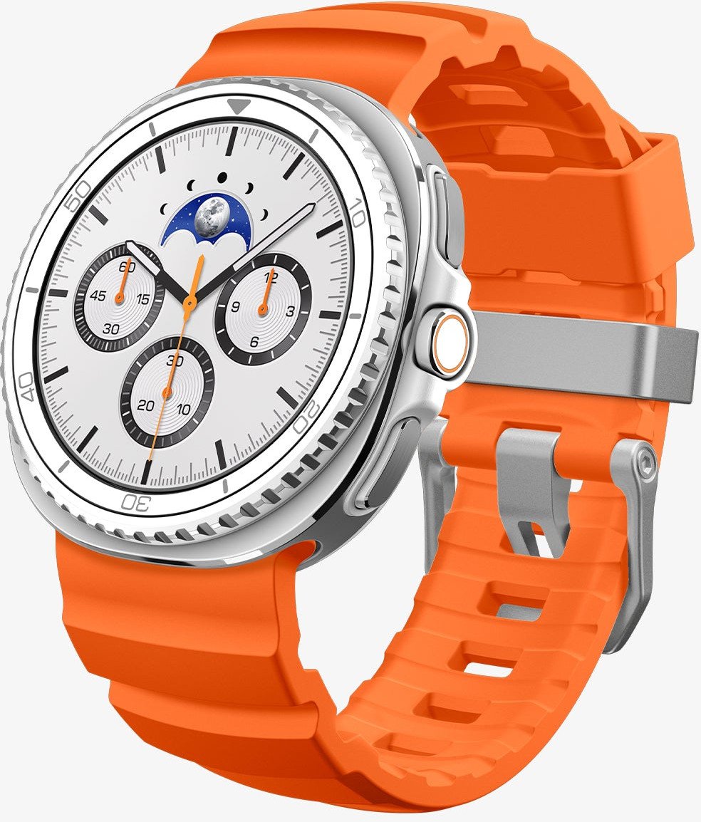 Ремен Spigen Silicone Band, за Samsung Galaxy Watch 8 46mm 44mm 40mm, силикон, портокалова