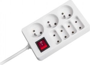 Zgjatues elektrik Rebel Electro URZ3053-3B, 7 dalje, kabllo 3m, i bardhë