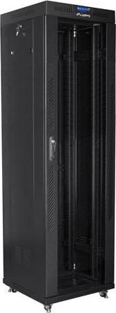 Мрежен кабинет Lanberg Standing Cabinet 19" FF01-6642-12BL, 42U, панел за вентилација, црн