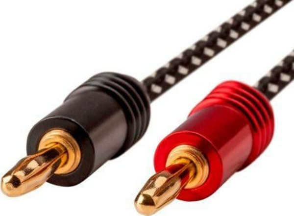 Kabllo audio Monoprice Speaker Wire Braided, 14AWG, 3m, me banana plugs