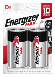 Bateri alkaline Energizer Max Plus LR20 D, 2 copë, argjendtë e zezë