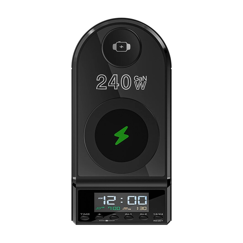 Orë alarmi BlitzWolf FW10, karikues wireless 10 në 1, ekran LED, e zezë