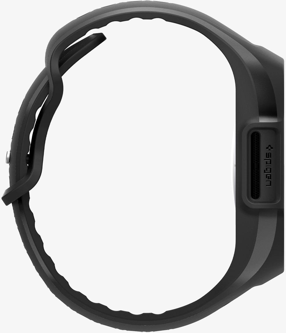 Rrip dhe mbrojtëse Spigen Liquid Air Pro për Apple Watch 10 46mm, silikoni, i zi mat